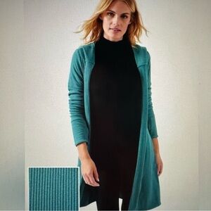 Athleta Teal Open-Front Jacket